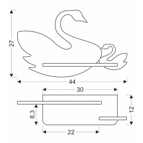 Настінний світильник Candellux Swan 44x27 см Коричневво-рожевий (21-05557) Настінний світильник Candellux Swan 44x27 см Коричневво-рожевий (21-05557)