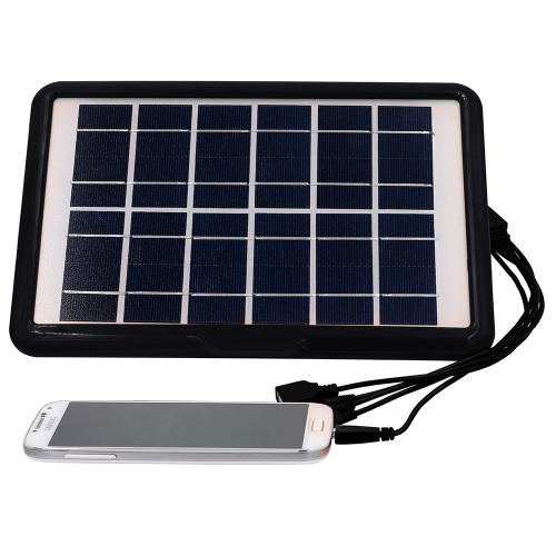 Сонячний зарядний пристрій Easy Power EP-0606A 5в1 6V 6W Black (3_02833) Сонячний зарядний пристрій Easy Power EP-0606A 5в1 6V 6W Black (3_02833)