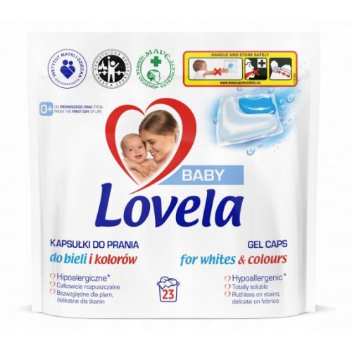 Гіпоалергенні капсули для прання Lovela Baby 0+ для білого та кольорового дитячого одягу і білизни 23 шт в інтернет супермаркеті PbayMarket!