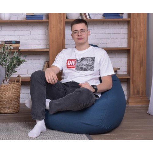 Крісло Мішок Груша Рогожка 120х85 Студія Комфорту Стандартний розмір синій Крісло Мішок Груша Рогожка 120х85 Студія Комфорту Стандартний розмір синій