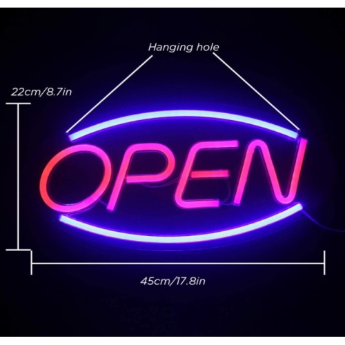 Неонова світлодіодна вивіска Angel Відкрито OPEN 45*22 см