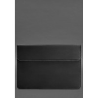 Шкіряний чохол-конверт на магнітах для ноутбука Універсальний Чорний Crazy Horse BlankNote