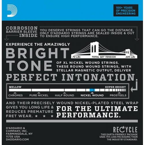 Струни для електрогітари D'Addario EXL140-8 Nickel Wound Light Top/Heavy Bottom Electric 8-Strings 10/74 Струни для електрогітари D'Addario EXL140-8 Nickel Wound Light Top/Heavy Bottom Electric 8-Strings 10/74
