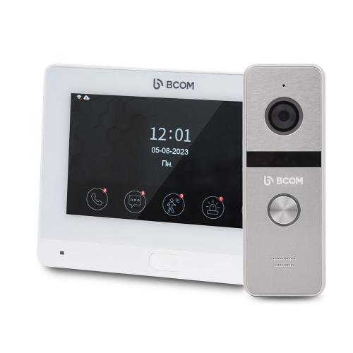 Комплект Wi-Fi відеодомофонa 7 BCOM BD-760FHD/T White та BT-400FHD Silver Комплект Wi-Fi відеодомофонa 7 BCOM BD-760FHD/T White та BT-400FHD Silver