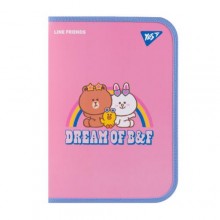 Папка факультативна YES А4 на блискавці Line Friends. Dream (492223)