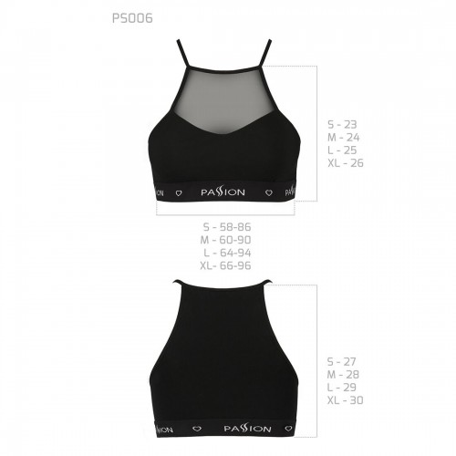 Спортивний топ з прозорою вставкою Passion PS006 TOP black, size L в інтернет супермаркеті PbayMarket!