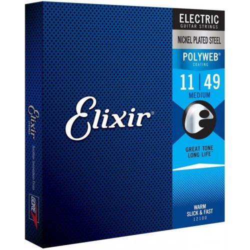Струни для електрогітари Elixir 12100 Polyweb Nickel Plated Steel Medium 11/49 Струни для електрогітари Elixir 12100 Polyweb Nickel Plated Steel Medium 11/49