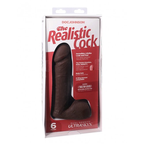 Фалоімітатор чорний на присосці Doc Johnson The Realistic Cock 6 inch Black ULTRASKYN (SO2790) в інтернет супермаркеті PbayMarket!