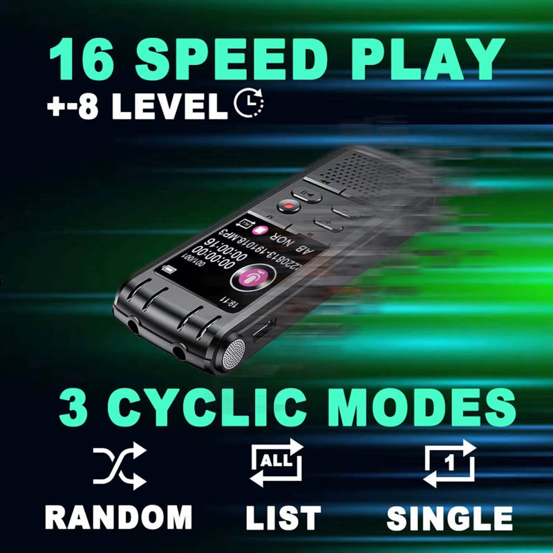 Професійний цифровий диктофон з шумозаглушенням та лінійним входом Savetek GS-R58, 32 Гб пам'яті