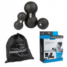 Набор массажных мячиков PowerPlay 4007 3 шт Черные