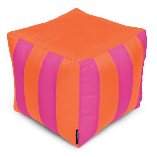 Пуф Кубик Смугастий Оксфорд 40х40 Студія Комфорту Помаранчевий + Рожевий Пуф Кубик Смугастий Оксфорд 40х40 Студія Комфорту Помаранчевий + Рожевий