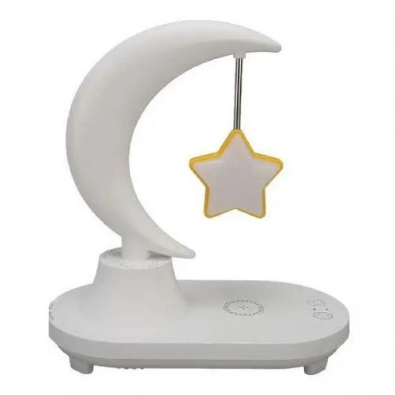 Нічник RIAS TB-35SLIWBT Місяць із зіркою з бездротовою зарядкою для телефону (3_04591)