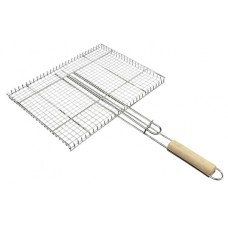 Решітка-гриль для мангалу 42х33х2 см з дерев'яною ручкою A-PLUS 0761