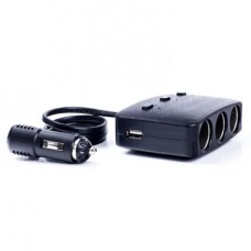 Розгалужувач прикурювача Olesson на 3 гнізда + 2USB 1636