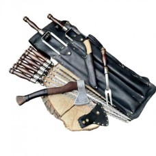 Набір шампурів Gorillas BBQ ЧЕРОКИ в шкіряному чехлі