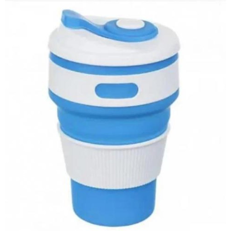 Склянка розкладна силіконова COLLAPSIBLE Coffee Cup 350 ml Синій (101045BL)