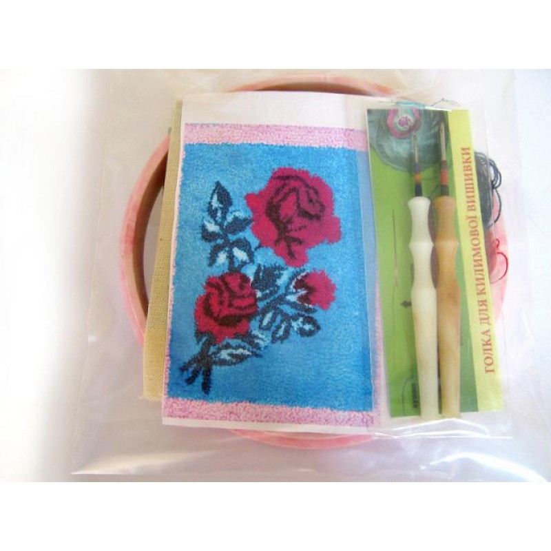 Набір Універсал для «килимової вишивки» 2 голки «Роза» Різнокольоровий (34)