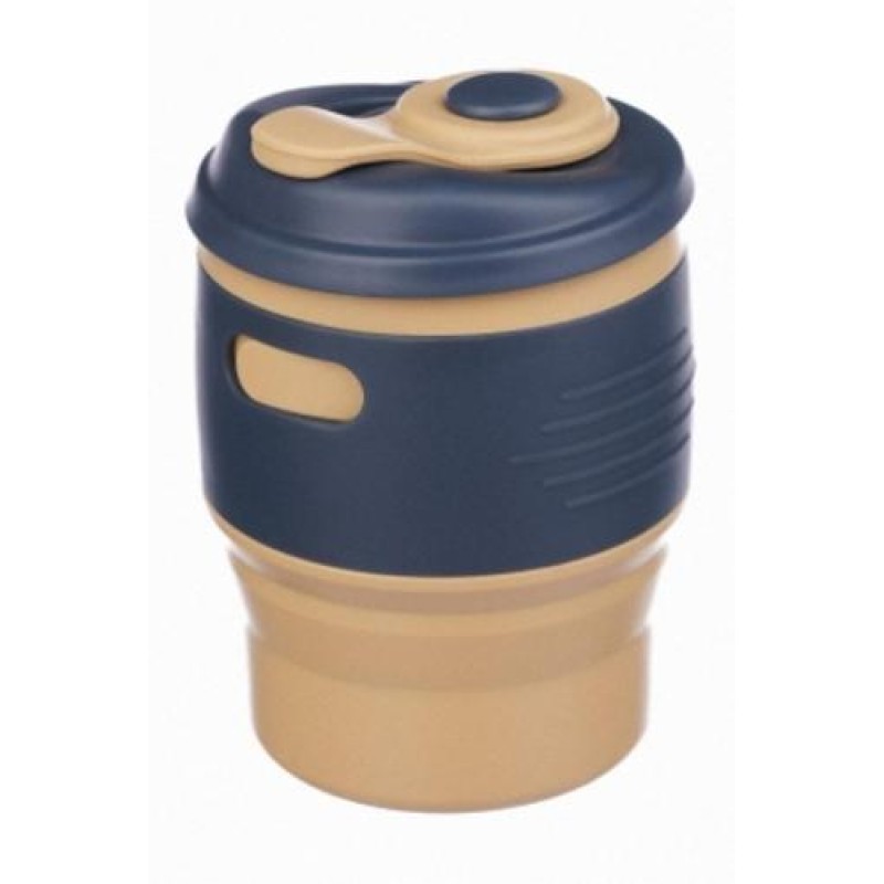 Складана силіконова склянка з кришкою Collapsible 350 мл COFFEE