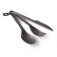 Комплект GSI Outdoors ніж/виделка/ложка Halulite Ring Cutlery 3 предмети Чорний (1099-50014)