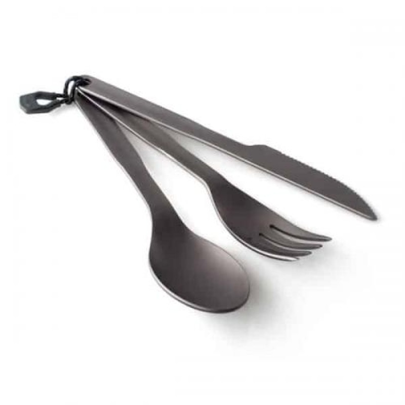 Комплект GSI Outdoors ніж/виделка/ложка Halulite Ring Cutlery 3 предмети Чорний (1099-50014)