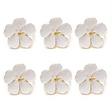 Кільце для серветок Квітка Світ текстилю 6 шт Біло-золотистий