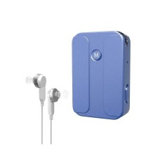 Слуховий апарат VivaPhon J-107D акумуляторний кишеньковий із подвійним навушником Блакитний