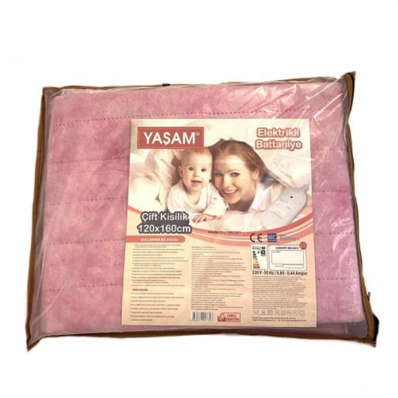Електричне двоспальне простирадло YASAM 120х160 см Рожевий (YM2301-01)