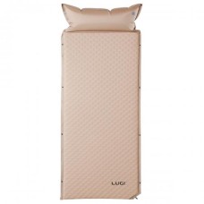 Матрац надувний автоматичний Lugi з подушкою 190х65х3 см Бежевий (LU-026)