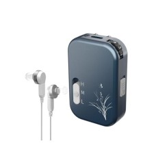 Слуховий апарат VivaPhon J-101D акумуляторний кишеньковий із подвійним навушником Сірий