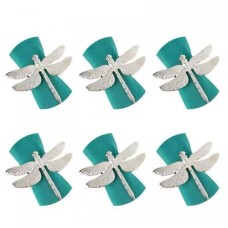 Набір кілець для серветок Бабка Світ текстилю Сріблястий 6 шт