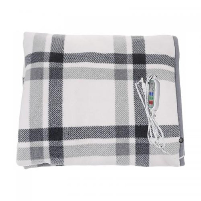 Електрична шаль Lesko плед із підігрівом 140х80 см Gray-White