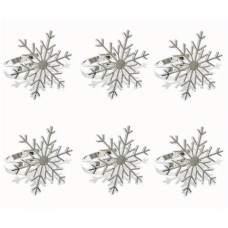 Набір кілець для серветок Сніжинки Мальва Сріблястий 6 шт