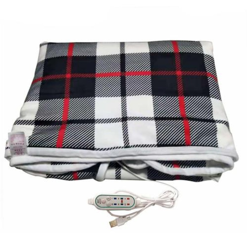 Електрична шаль плед з підігрівом Lesko Usb 140х80 см Червоний (10419-53794)