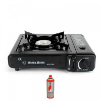 Туристичний газовий пальник плита з п'єзопідпалом Happy home BDZ-155A+ 1 балон (1756375586)