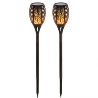 Набір вуличних садових світильників RIAS Flame Light на сонячній батареї Імітація вогню 51 LED 2 шт (3_00759)