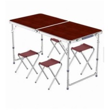 Стіл складаний зі стільцями Sten 0016 120x60 см Коричневий (30151424)