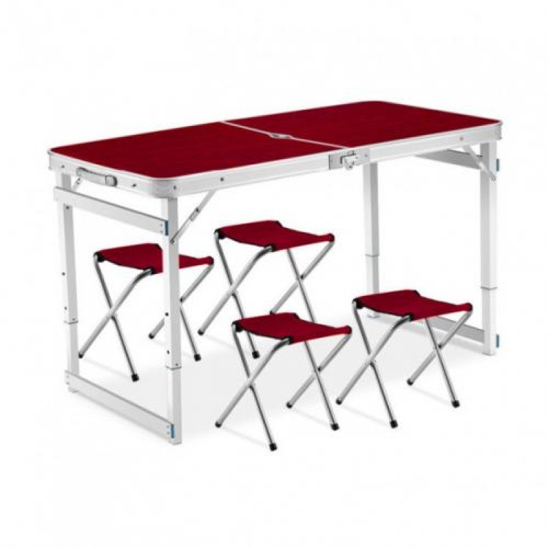 Розкладний туристичний стіл для пікніка зі стільцями Easy Campi Коричневий