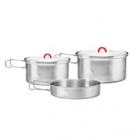 Набір посуду з нержавіючої сталі Terra Incognita Family Set L на 3-4 особи 1.7/1.2/0.75 л Сірий (TI-FaSet L)