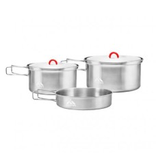 Набір посуду з нержавіючої сталі Terra Incognita Family Set L на 3-4 особи 1.7/1.2/0.75 л Сірий (TI-FaSet L)