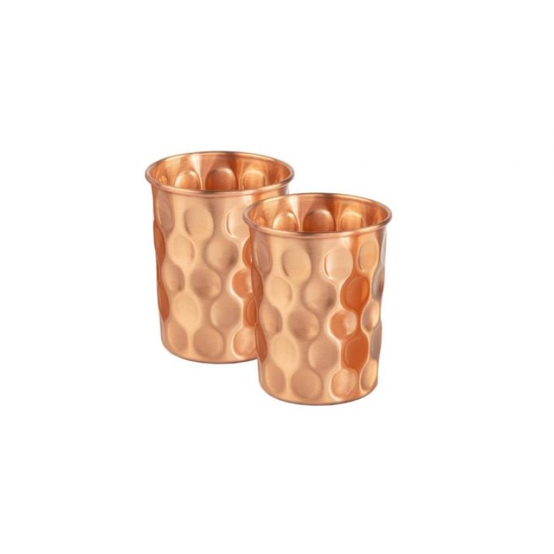 Мідна склянка Bodhi 250 мл 2 шт карбування Діамантовий Принт