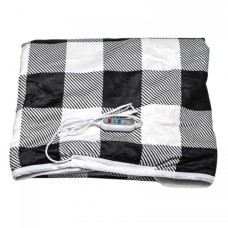 Електрична шаль плед з підігрівом Lesko Usb 140х80 см Black + White (10419-53793)