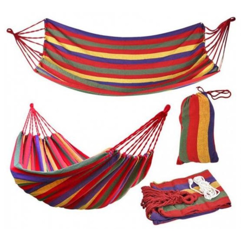 Гамак підвісний Styleberg A-Plus 6011 тканинний 200х80 см з чохлом без перекладин.