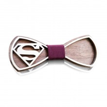 Дерев'яний метелик HatynkaUA SUPERMAN Бордовий (SUN0051)