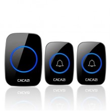 Бездротовий дверний дзвінок з 2-ма кнопками виклику Cacazi A21 Чорний (100369)