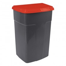 Бак сміттєвий 90л темно-сіро-червоний Алеана