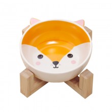 Миска для котів та собак керамічна на дерев'яній підставці Taotaopets 115505