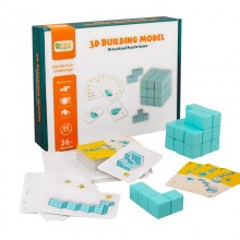 Дерев'яна розвиваюча гра Lesko DL-0236 3D Building Model для дітей