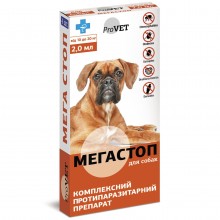 Краплі від бліх, кліщів, нематод та дирофілярій для собак від 10 до 20 кг ТМ Природа ProVET МегаСтоп