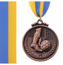 Медаль спортивна зі стрічкою SP-Sport Футбол d-5см C-7025 Бронза