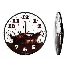 Годинник настінний ДомАрт Гарячий шоколад Скло Тихий хід 30х30х4 см Білий Коричневий (21605)